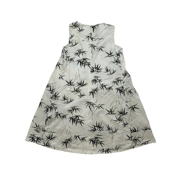 TALBOTS Bamboo Print Ivory White A-Line Dress Size 12 Petite Cotton Lightweight - Picture 5 of 9